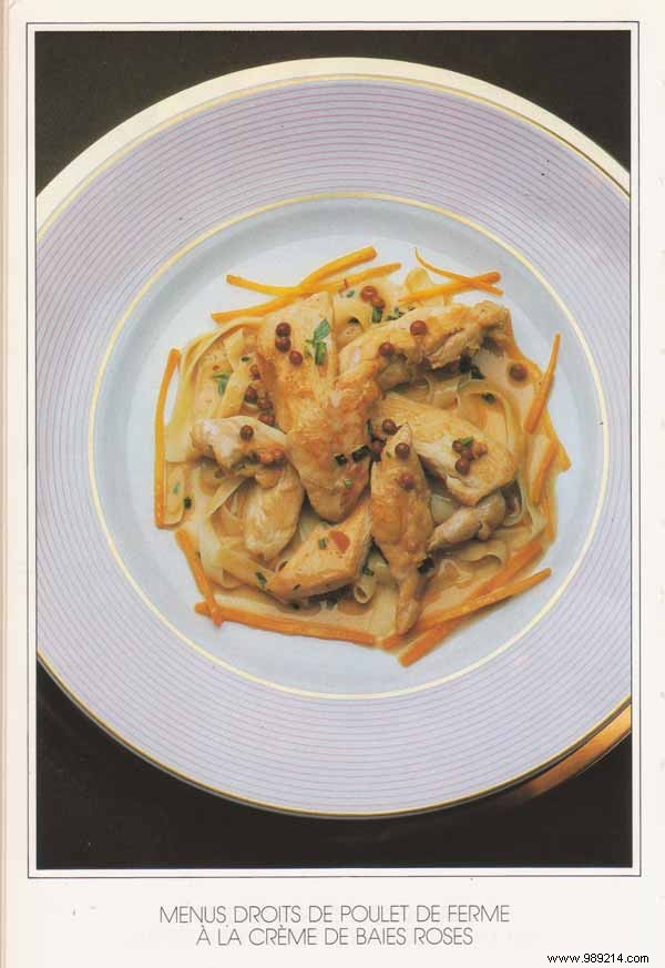 Tender Free-Range Chicken Strips with Pink Peppercorn Cream Sauce