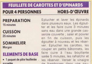 Carrot and Spinach Puff Pastry Recipe Card by Hubert