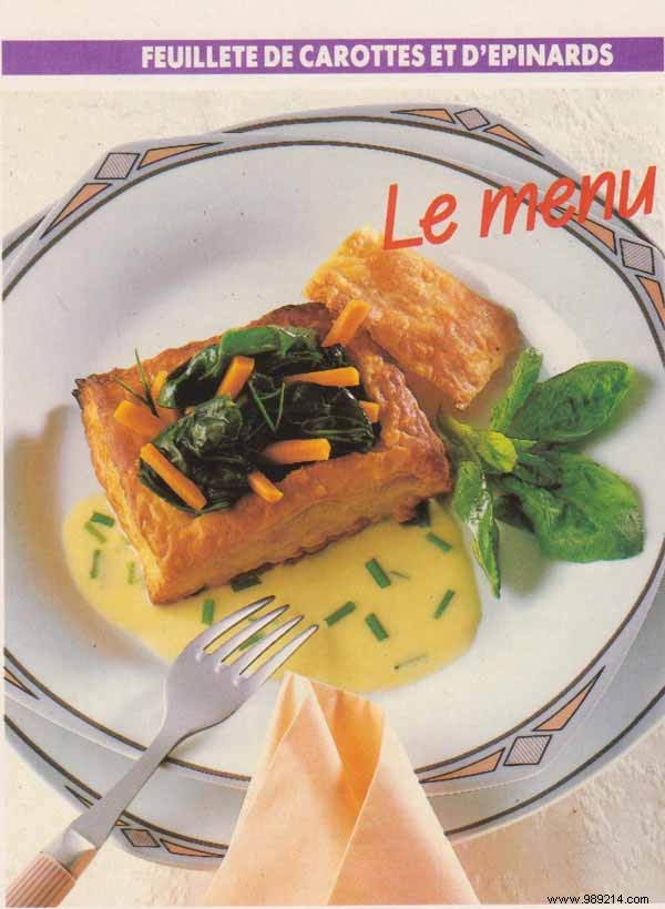Carrot and Spinach Puff Pastry Recipe Card by Hubert