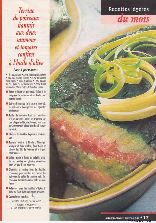 Authentic Nantais Early Leek Terrine with Two Types of Salmon