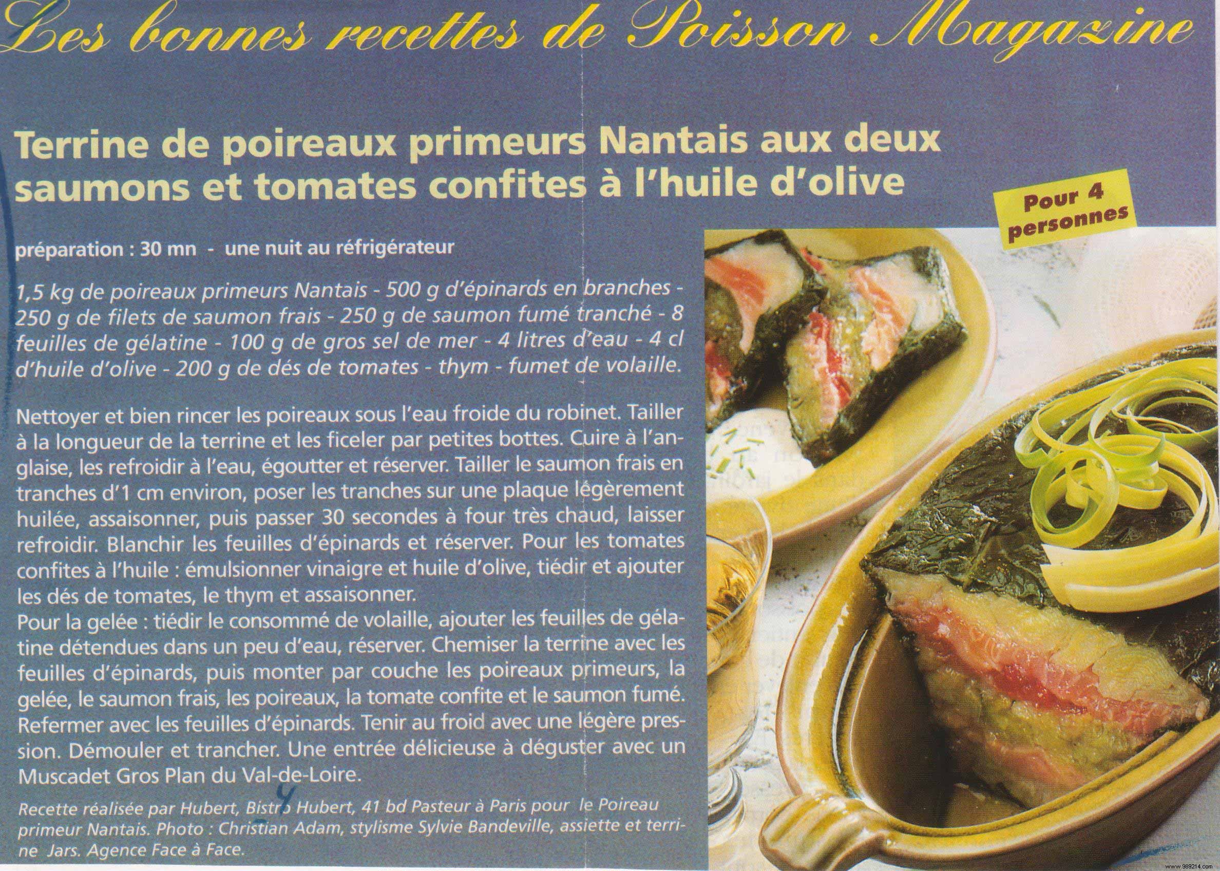 Authentic Nantais Early Leek Terrine with Two Types of Salmon