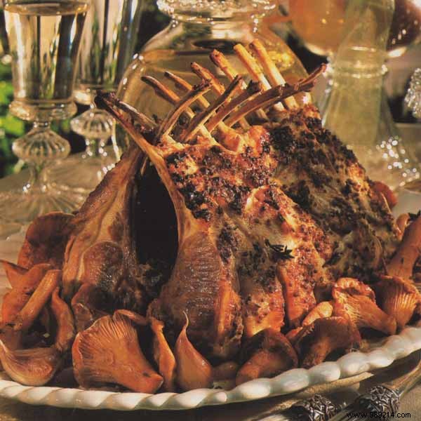 Exquisite Rack of Lamb with Meaux Mustard and Chanterelle Mushrooms