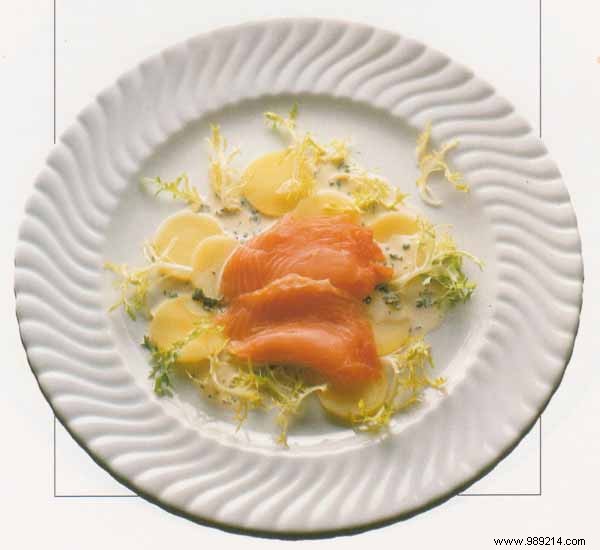 Elegant Potato Salad with Salmon Slices and Chervil Vinaigrette