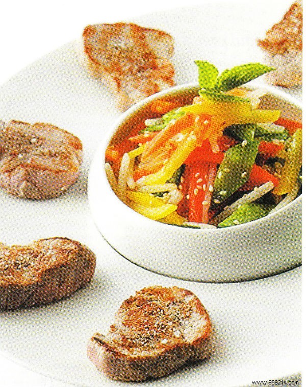 Sesame Soy Pork Tenderloin Stir-Fry with Snow Peas and Crisp Veggies