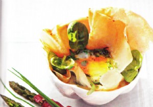 Cocotte Eggs with Asparagus, Spinach, and Bacon-Wrapped Spears