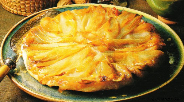 Savory Endive Tarte Tatin with Bayonne Ham and Toasted Walnuts