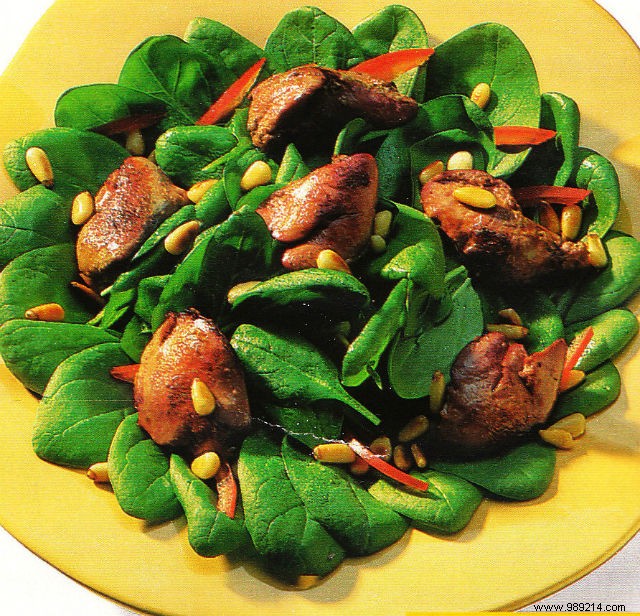Chef Hubert s Baby Spinach Salad with Confit Poultry Giblets