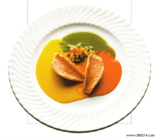 Red Mullet with Vibrant Three-Pepper Sauces: A Chanteclerc Nouvelle Cuisine Classic
