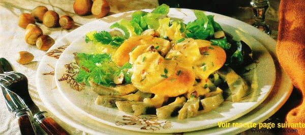 Gourmet Sliced Artichokes and Scallops with Hazelnut Vinaigrette