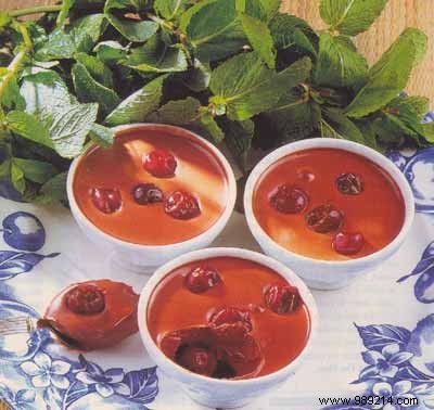 Light Valrhona Guarana Chocolate Ganache with Tart Sour Cherries