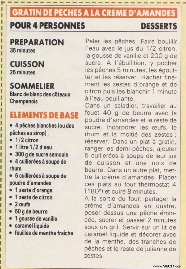 Peach Gratin with Almond Cream: Exquisite Dessert by Chef Hubert