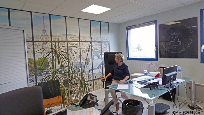 Aurélie and Françoise s Office Makeover: Stunning Paris Trompe l Oeil Wallpapers