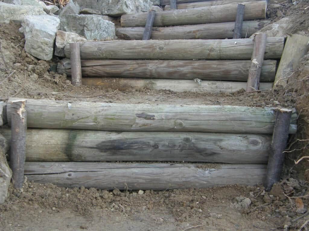 Build an Easy, Affordable Log Staircase for Your Sloped Garden