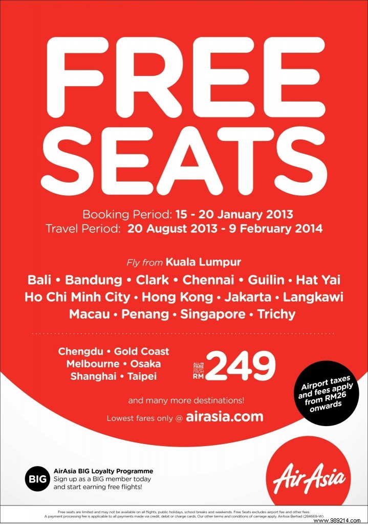 AirAsia s Exclusive Free Seat Promotion: Domestic and International Flights from Just €3