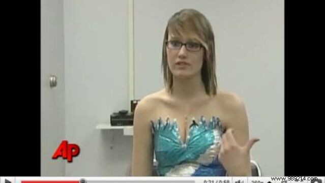 Teen Crafts Stunning Prom Ballgown from Hundreds of Bubblegum Wrappers