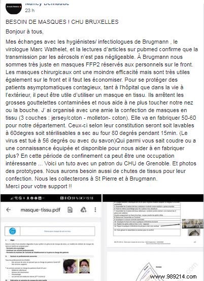 Grenoble University Hospital Suggests Fabric Mask-Making for Staff Amid COVID-19: Official Clarification