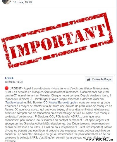 Grenoble University Hospital Suggests Fabric Mask-Making for Staff Amid COVID-19: Official Clarification