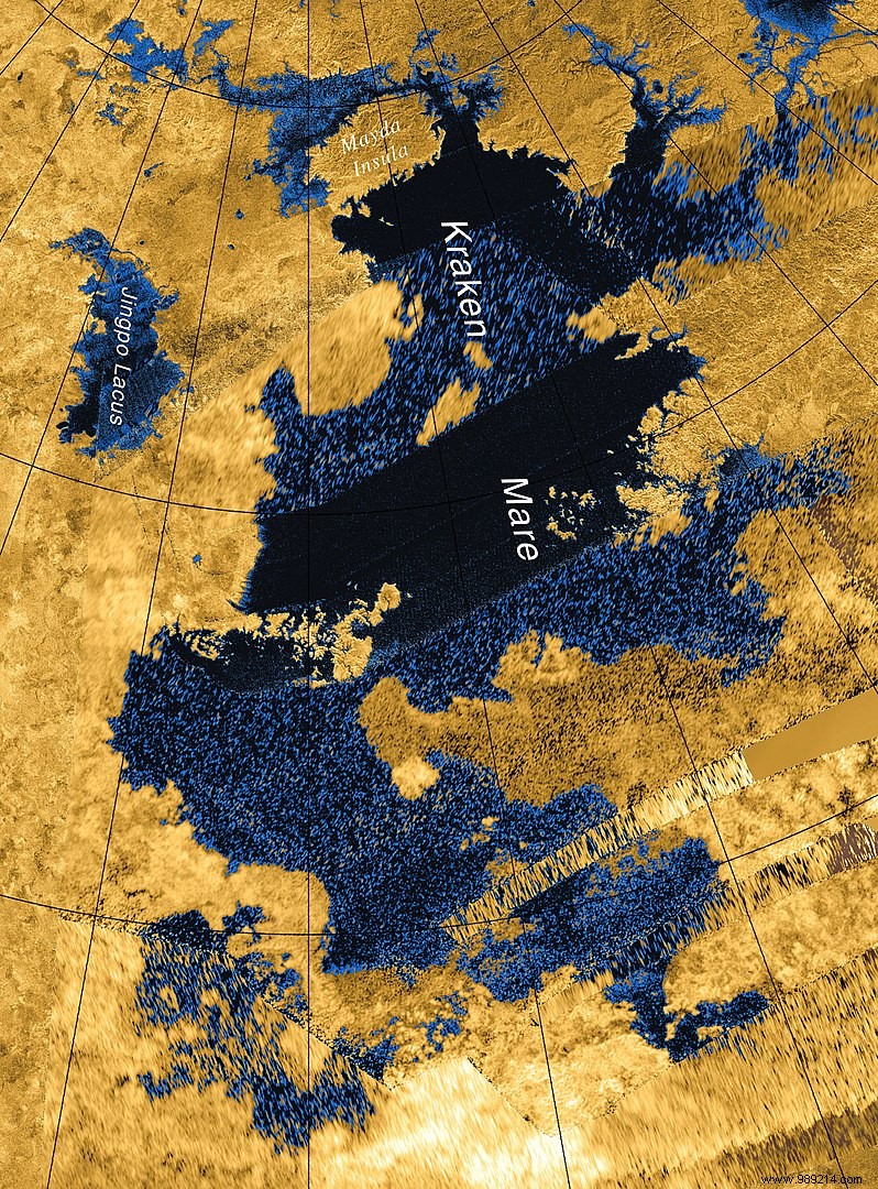 Kraken Mare: Titan s Vast Methane Sea May Reach 300 Meters Deep, Cassini Data Analysis Reveals