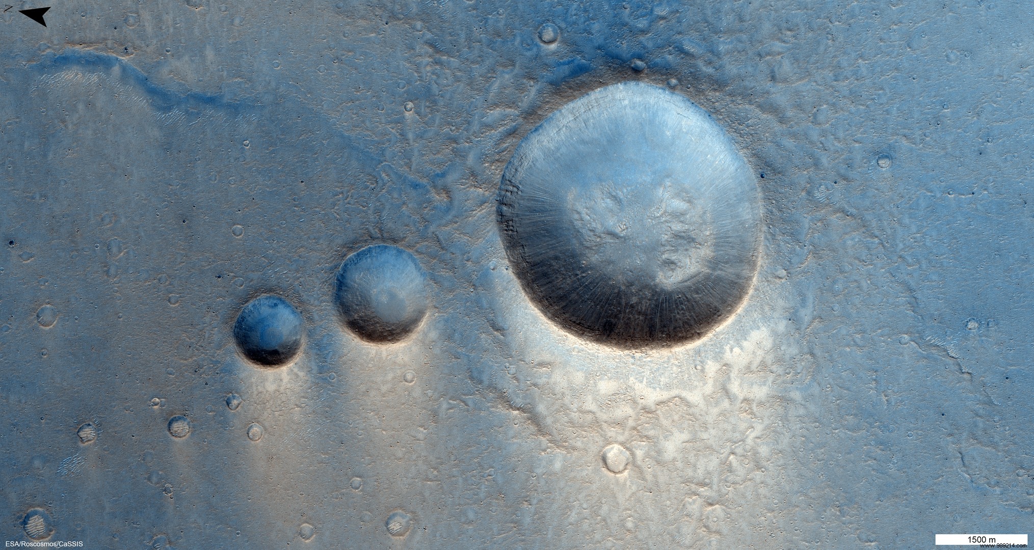 ESA s ExoMars Orbiter Captures Three Aligned Craters on Mars: Unraveling Ancient Volcanic Secrets