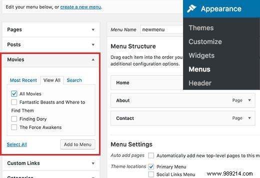 How to Add Custom Post Type Archives to WordPress Navigation Menus