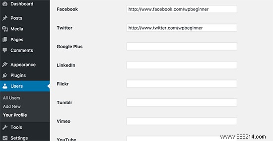 How to Display Author Twitter and Facebook Profiles on WordPress User Pages