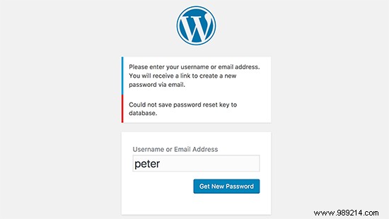 How to Fix Could Not Save Password Reset Key to Database Error in WordPress