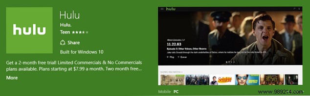 Microsoft s Generous Deal: 2 Free Months of Ad-Free Hulu on Windows 10 (Ends July 18, 2016)