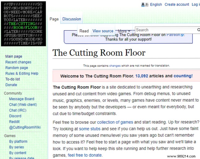 Discover Hidden Easter Eggs and Unused Content in Games on The Cutting Room Floor