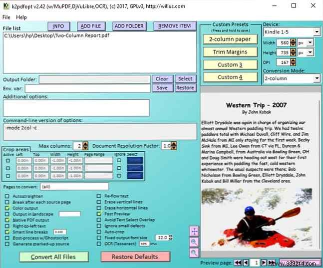 How to Optimize PDFs for Flawless Kindle Reading with K2pdfopt