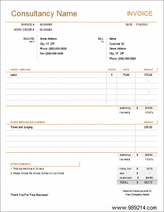 10 Essential Invoice Templates Every Freelancer Needs from Vertex42