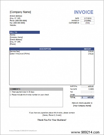 10 Essential Invoice Templates Every Freelancer Needs from Vertex42