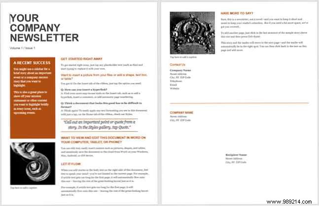 13 Free Professional Newsletter Templates: Print or Email as PDF