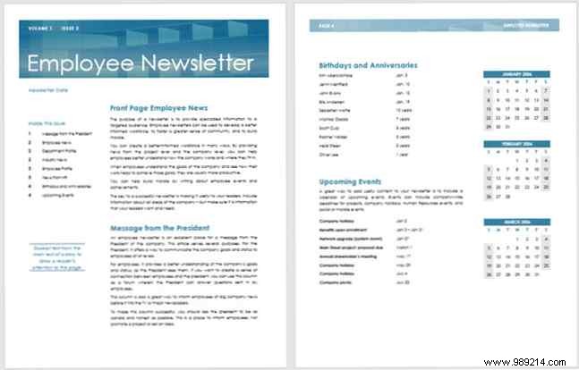 13 Free Professional Newsletter Templates: Print or Email as PDF