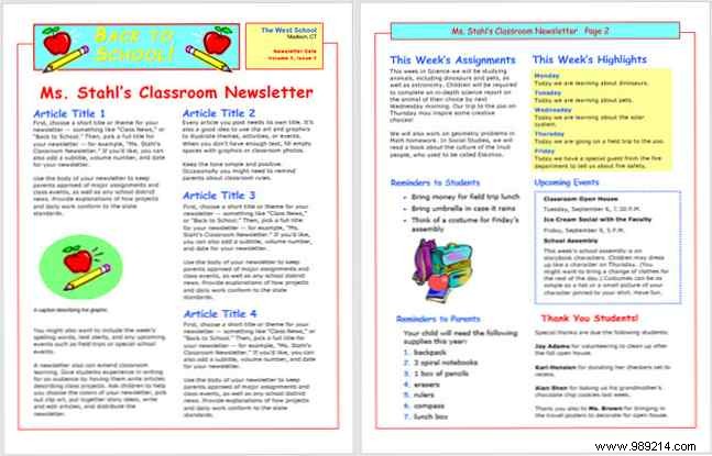 13 Free Professional Newsletter Templates: Print or Email as PDF