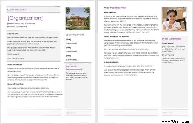 13 Free Professional Newsletter Templates: Print or Email as PDF