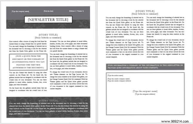 13 Free Professional Newsletter Templates: Print or Email as PDF