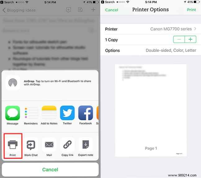 How to Print Evernote Notes Directly from iOS and Android Mobile Apps