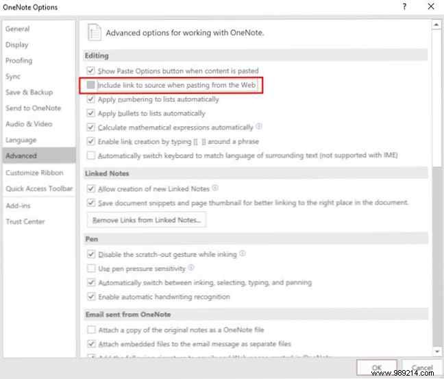 How to Disable Automatic Source Links When Pasting Content in OneNote