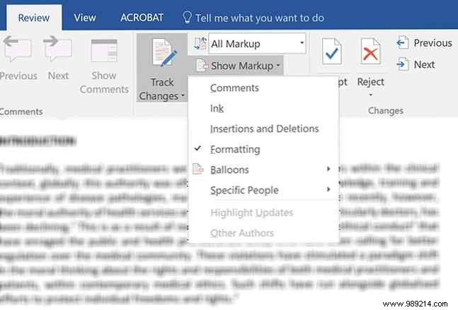How to Filter and Accept Only Formatting Changes in Microsoft Word Track Changes