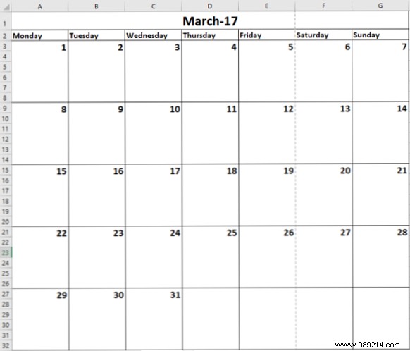 How to Create a Custom Calendar Template in Excel: Step-by-Step Guide