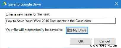 How to Save Office 2016 Documents to the Cloud: OneDrive, Dropbox, Google Drive, and More