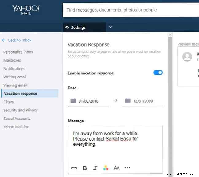 How to Set Up Out-of-Office Replies in Yahoo Mail: A Step-by-Step Guide