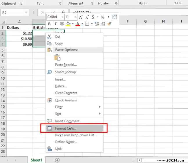 How to Apply Different Currency Symbols to Specific Cells in Excel