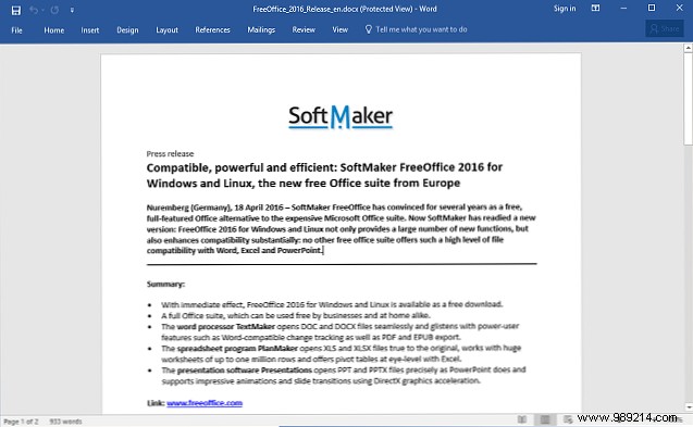 FreeOffice 2016: A Fast, Compatible Free Alternative to Microsoft Office
