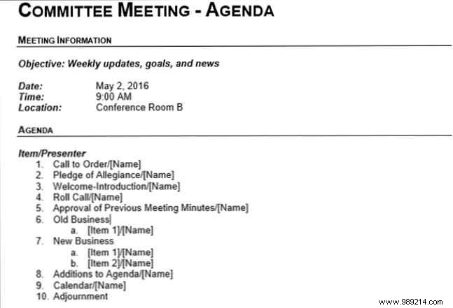 15 Best Meeting Agenda Templates for Microsoft Word to Boost Productivity