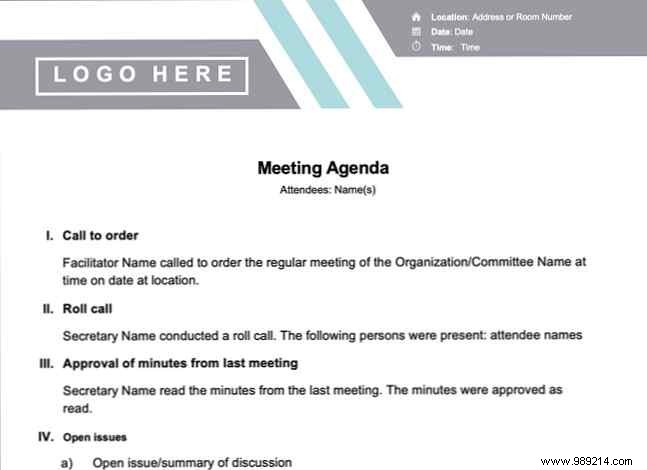 15 Best Meeting Agenda Templates for Microsoft Word to Boost Productivity