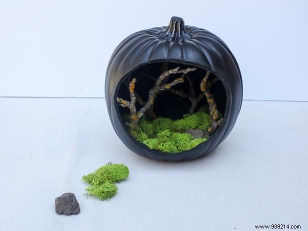 DIY Spooky Fairy Garden in a Pumpkin: Halloween Tutorial by Crafter Carla Wicking