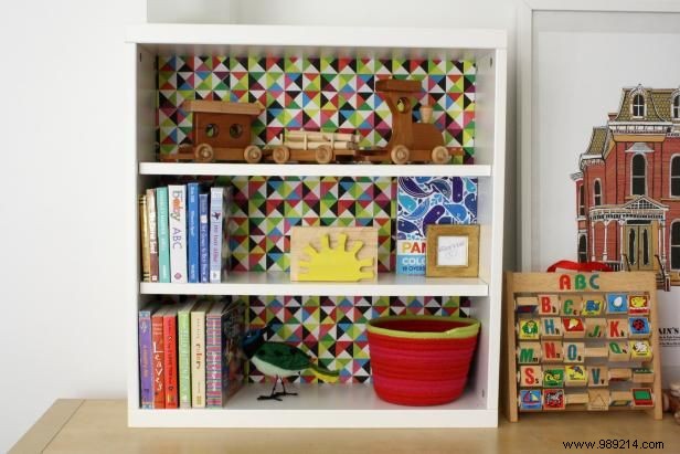 DIY Guide: Decoupage Tissue Paper on Your Bookshelf Back Panel