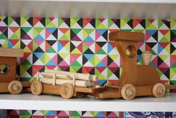 DIY Guide: Decoupage Tissue Paper on Your Bookshelf Back Panel