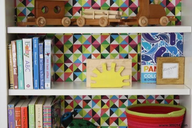 DIY Guide: Decoupage Tissue Paper on Your Bookshelf Back Panel